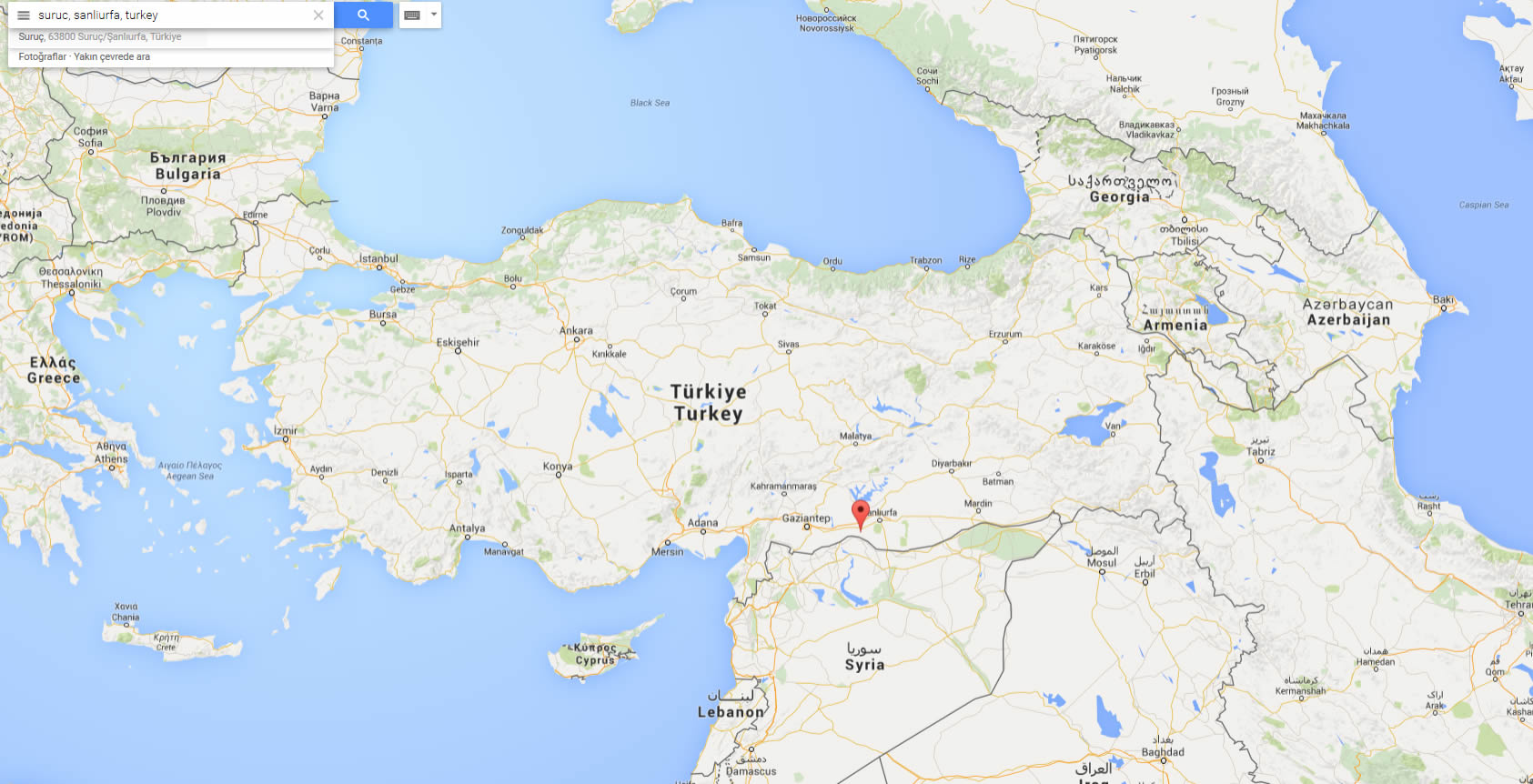 Suruc Sanliurfa Turquie Carte