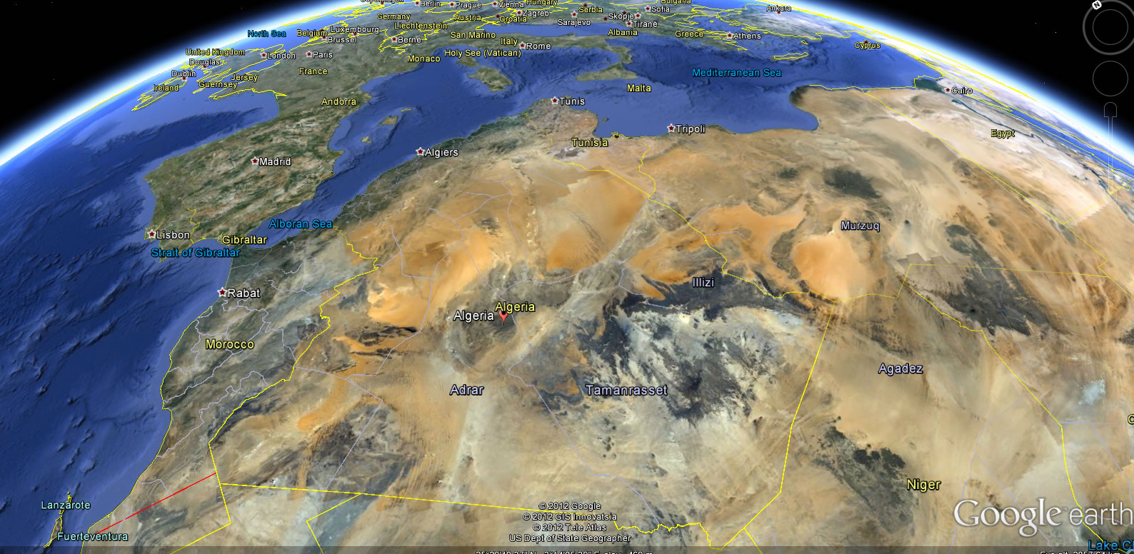 carte satellite algerie Algerie Plan et Image Satellite