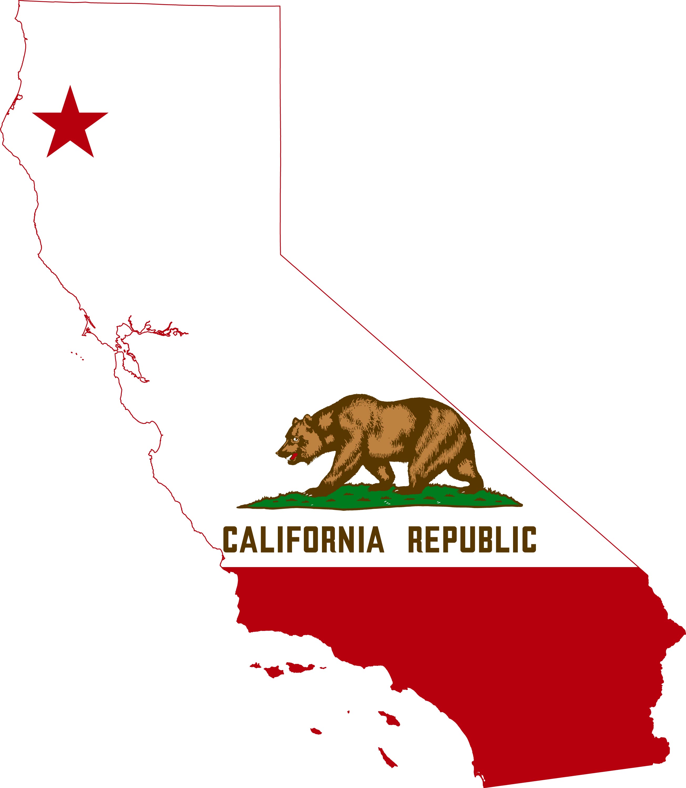 Carte du drapeau de la Californie