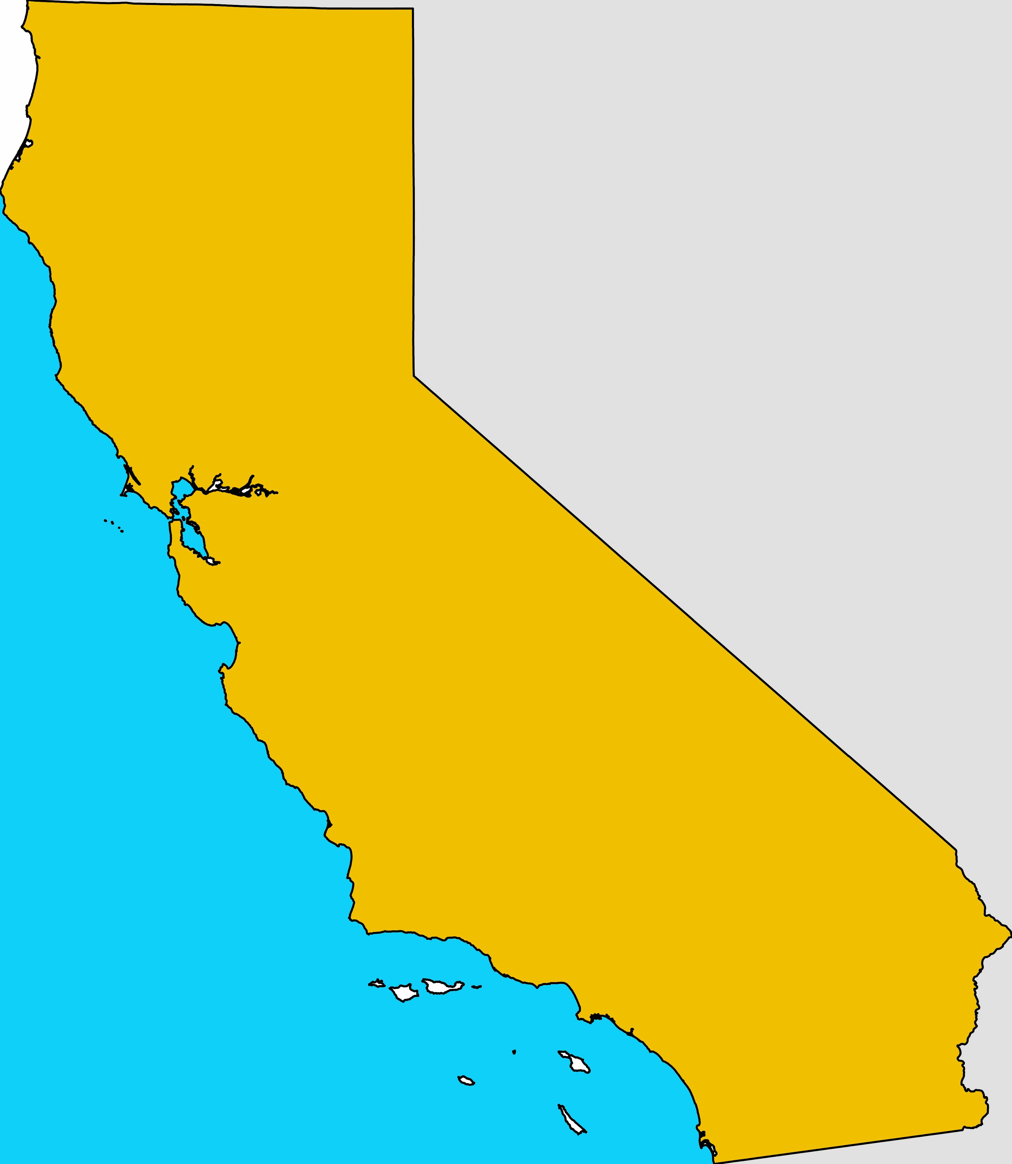 Carte muette de la Californie