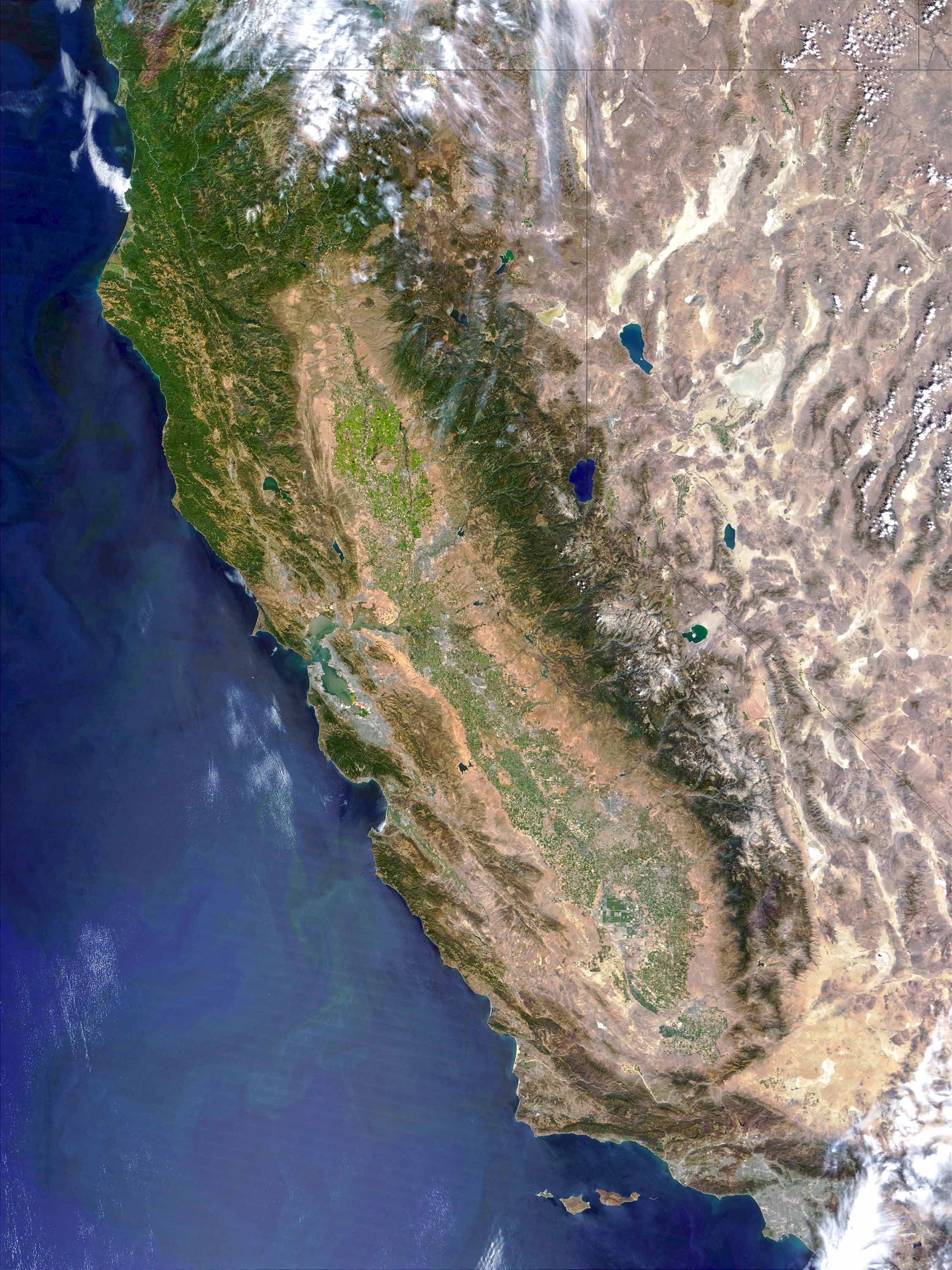 Carte satellite de la Californie