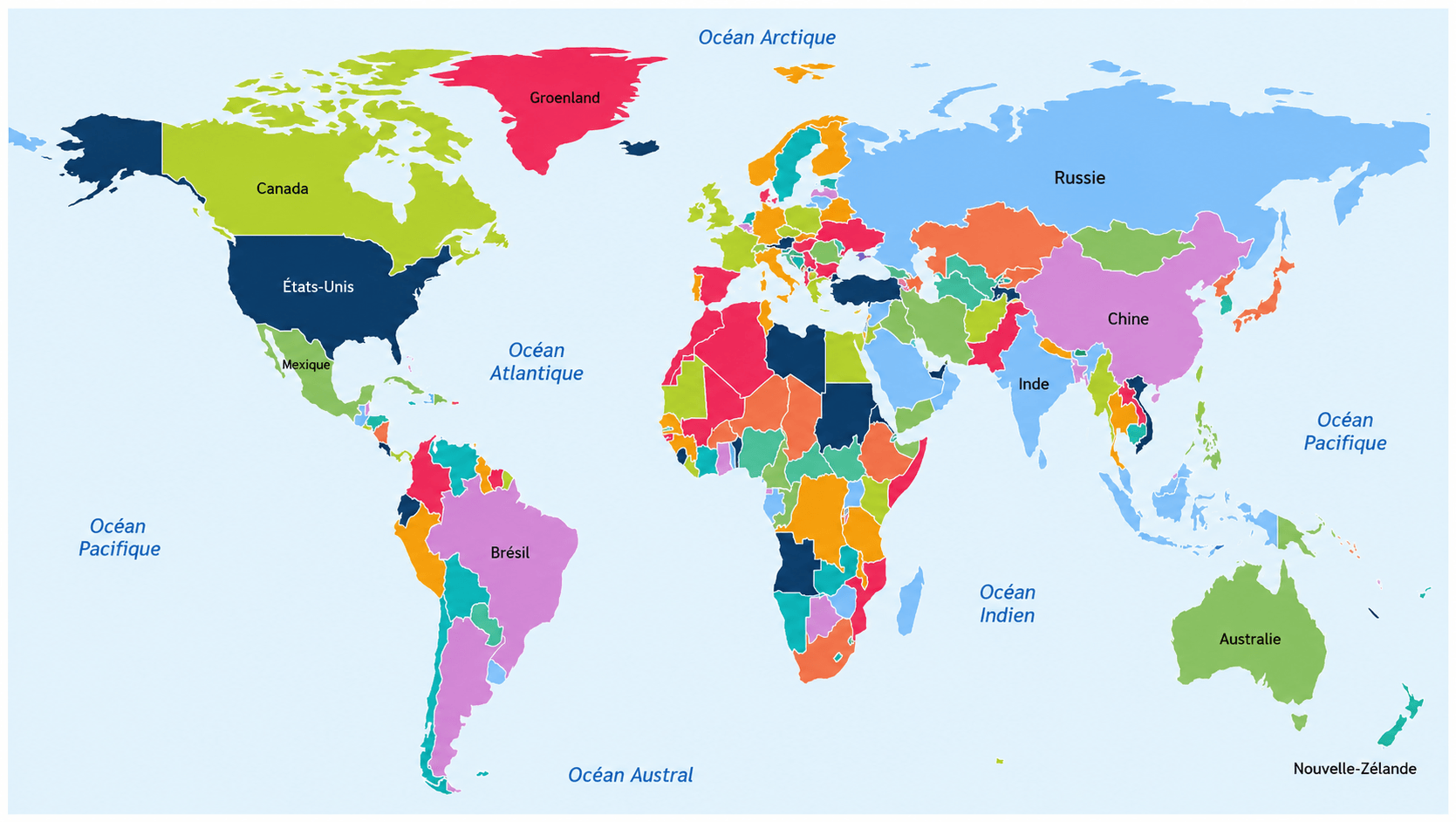 Carte du Monde Interactive avec Pays Cliquables